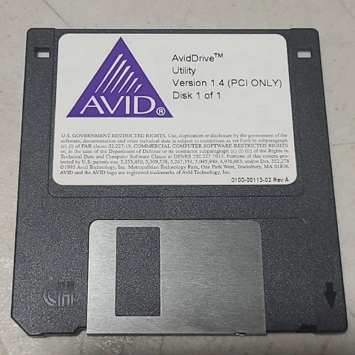 AVID Drive Utility Version 1.4 (PCI ONLY) Disk