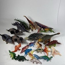 Lot Of 24 Dinosaurs Variety 2.5 to 9 Stegosaurus Pterodactyl Anklyosaurus