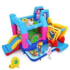 Inflatable Bounce House w/Slides Jumping Area Ball Pit Climbing Wall 780W Blower