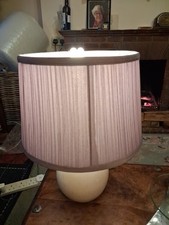 Small Porcelain Table Lamp With Shade 15" To Top Of Shade