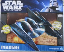 2010 Hasbro Star Wars Clone Wars Hyena Bomber Spaceship Firing Projectile NEW