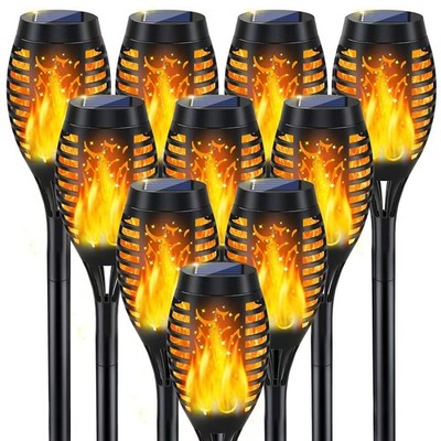 10Pack Solar Lights Outdoor, Solar Torch Lights Outdoor Flickering Flame for ...