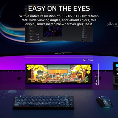 Corsair XENEON EDGE 14.5” PURPLE - Monitor Touchscreen + Mount Kit