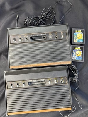 Two Atari Console With Atari PAC Man Games - Not Tested