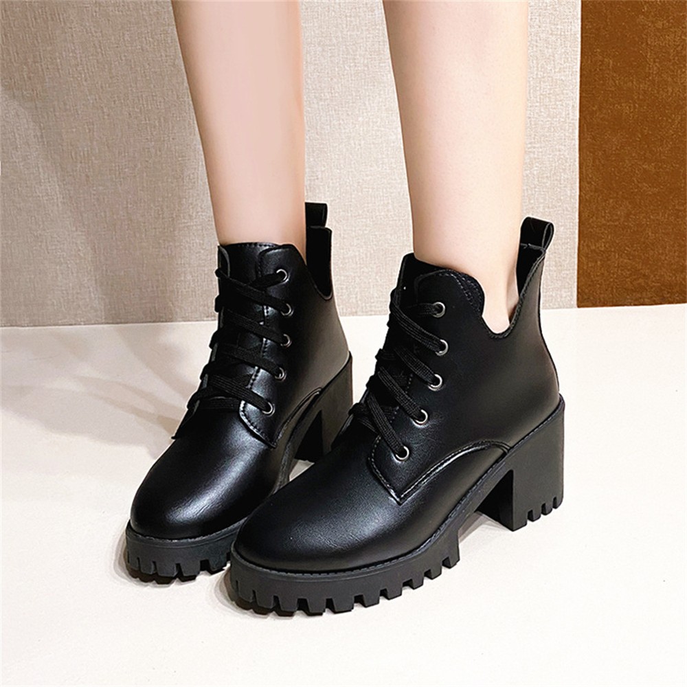 SAOLA Stivaletti da combattimento donna suola a strappo plateau larghi comodi scarpe gotiche