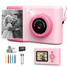 Kids Camera Instant Print, 20MP 1080P Video Instant Print Camera for Kids wit...