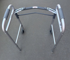 Adult Guardian Aluminum Folding Walker with Wheels 300 Pounds Adjustable Height