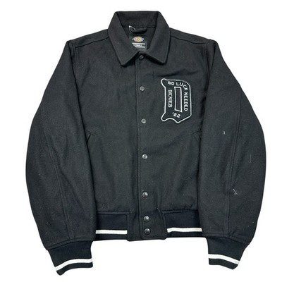 Dickies Varsity Bomberjacke Union Springs Wollmischung Druckknopf schwarz Herren XS