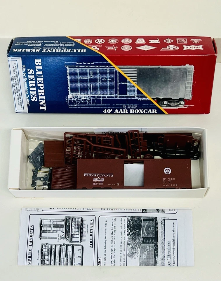 Branchline HO Blueprint Series Kit 40' AAR Boxcar 1608 Pennsylvania Car #600538 Foto 3 de 4