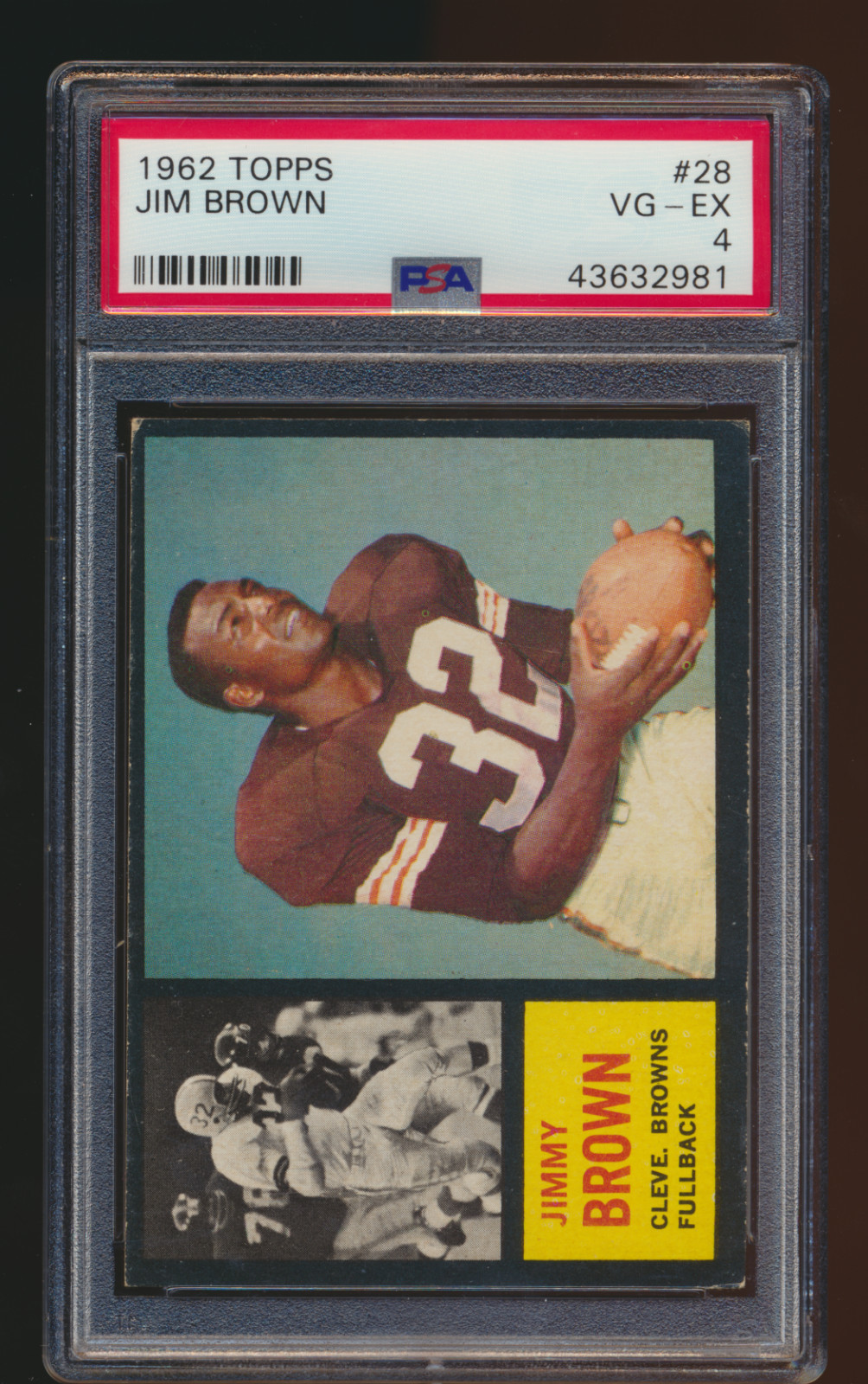 1962 Topps #28 Jim Brown PSA 4 Cleveland Browns