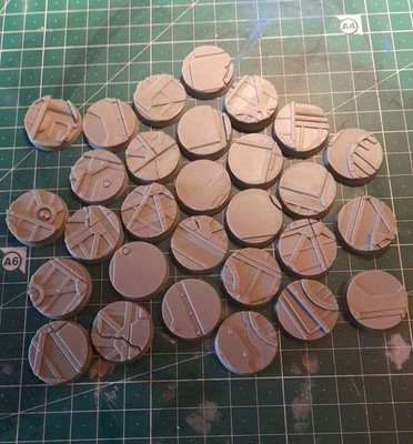 10Stk. 25mm Sci-Fi Base Rund für Tabletop Miniaturen Games Workshop Necromunda