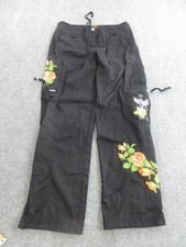 Johnny Was Cargo Pants Womens Medium Black Floral Embroidered Los Angeles