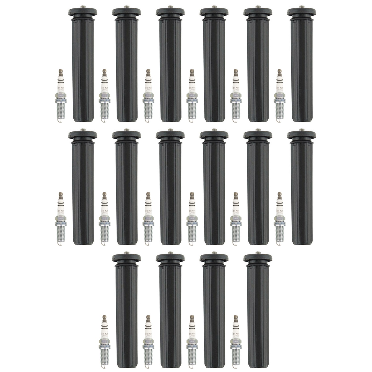 NGK 16 Ruthenium HX H.I. Spark Plugs  Denso Coil Boots Kit for Ram 1500 2500 V8