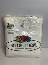 Vtg 1978 NOS Fruit of the Loom Men's 3 Pack Athletic Tank Top Classic White XL