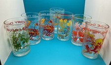 1974 Warner Brothers Looney Tunes Welch's Jelly Drinking Glasses Lot Of 7