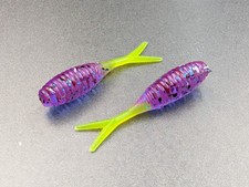 (30) 1.5" Keg Shad Violet / Chart Crappie Jigs Panfish Bait Grub Minnow