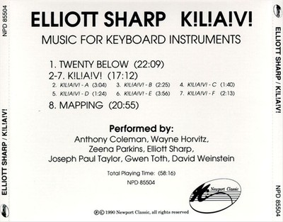 ELLIOTT SHARP K!L!A!V! NEW CD