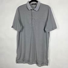 RLX Ralph Lauren Golf Striped Stretch Mens Medium Short Sleeve Polo Shirt