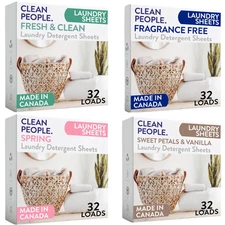 Clean People Laundry Detergent Sheets - Recyclable Packaging, Hypoallergenic, St