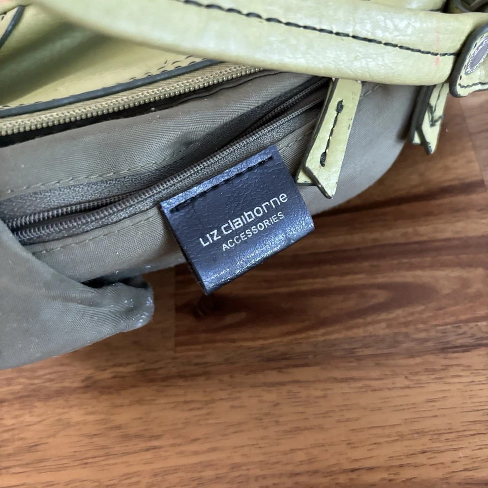 Liz Claiborne зеленый искусственной кожи маленький багет мини сумочка на плечо Y2K 2000-х - Изображение 4 из 4