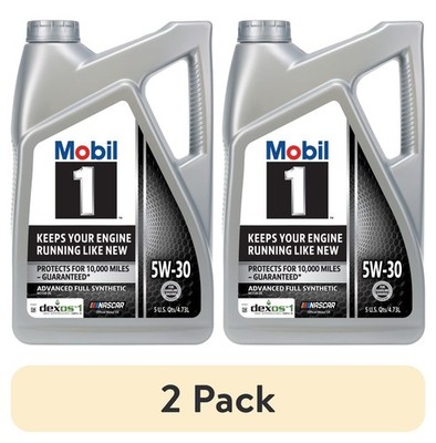 (2 pack) Mobil 1 Advanced Full Synthetic Motor Oil 5W-30, 5 Quart
