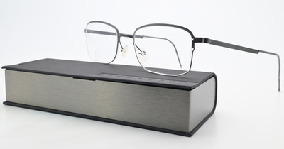 LINDBERG Brille Mod 4200 Graphit Seidenmatt Fein Viereck Strip Titanium Denmark