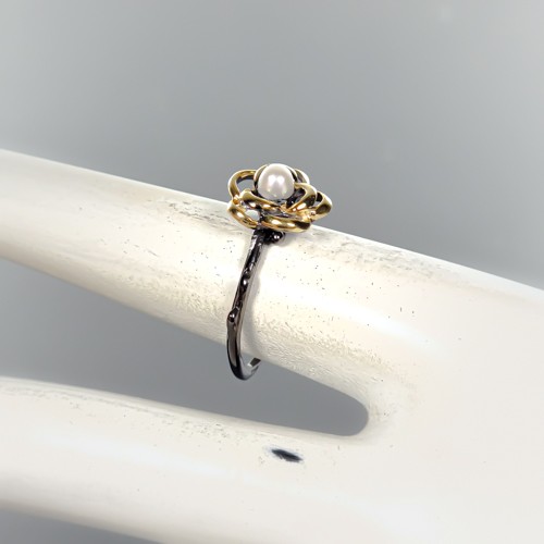 Fashion ring Natural Pearl Ring 925 Sterling Silver Size 6.5 /R421331 - Bild 3 von 8
