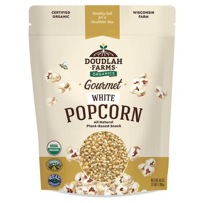 Organic White Popcorn Kernels Unpopped 3 lb - Healthy, Non-GMO, Gluten-Free, ...