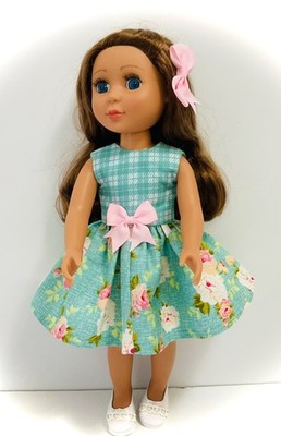 Handmade Dress & Hair Bow For 14.5 Inch Doll - Ready to Ship