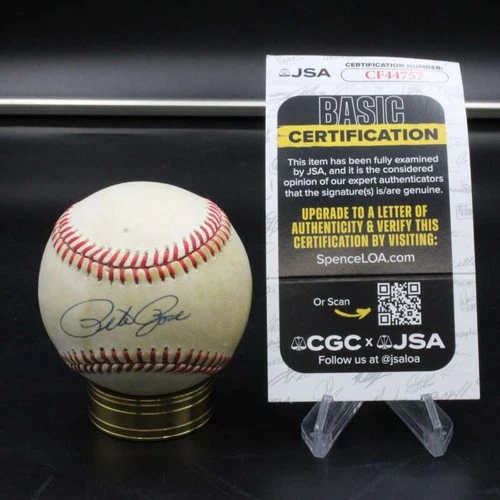 Pete Rose Signed Rawlings ONL Baseball Feeney Reds Autograph JSA COA D13712
