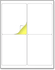 (4" x 5") 30 Sheets, Large White Labels Stickers - Laser/Inkjet Printable