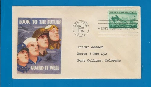 Scott 936 Coast Guard Nov 10, 1945 KJM FDC Lot1
