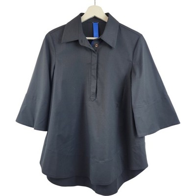 Kit and Ace Bluse Gr. 4 UK 8 Baumwolle Kaschmirmischung schwarz minimalistisch Oversize 