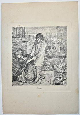 Antique Rossetti Found Engraving W H Simmons Pre Raphaelite Victorian Print
