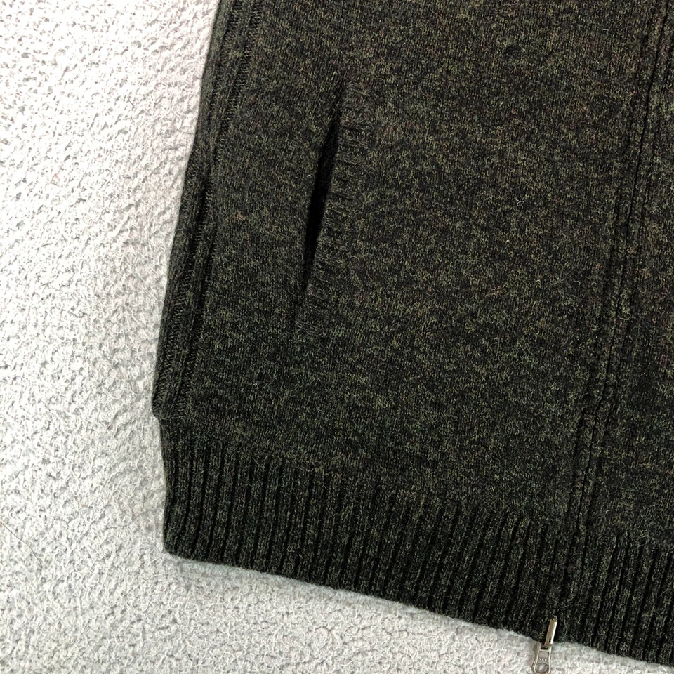 Pendleton Chaleco Para Hombres Medio Verde Lana Shetland Reversible Vellón Dos Cremallera Chaqueta Foto 2 de 4