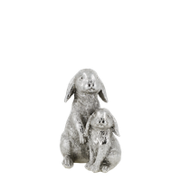 Chic Antique Kaninchen Paar Hase Ostern Silber Osterhase Vintage