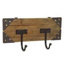 Ambiente Garderobe Rustikal 26 cm 2 Haken Holz Fichte Wandgarderobe Kleiderhaken