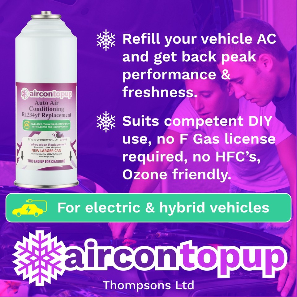 Electric Car Aircon AC R1234yf Compatible Refill Regas Gas x1+ Hose