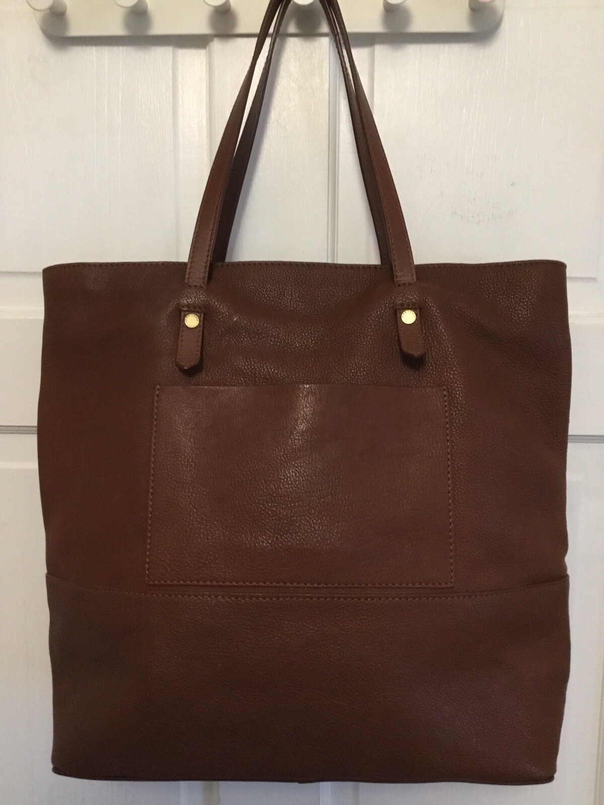 John Lewis tan leather tote bag VGC eBay
