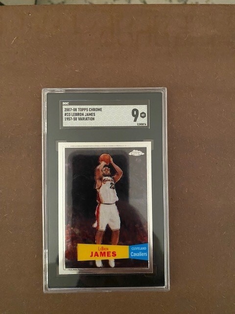 LeBron James 2007 Topps Chrome 1957-58 Style Variation SGC 9 Mint Cavs #23