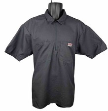 Vintage XL Ben Davis 1980s Heather Black 1/2 Zip Work Shirt USA Excellent