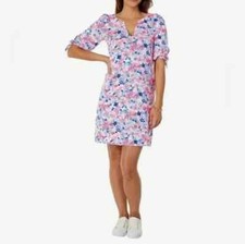 Lilly Pulitzer Easley short sleeve Dress Resort White Party Like a Lobstar M NEW