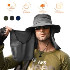 Men Women Wide Brim Sun Hat Summer Breathable UV Protection Fishing Bucket Cap