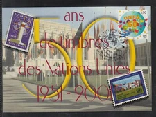 US ) 3 beautiful Maximum Card UN Vienna, Geneva,New York 2001- 50 years UN Post