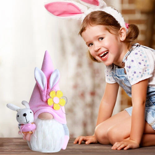 UK Easter Bunny Gnome Plush Doll Dwarf Decoration Spring Gnomes Stuffed Toy Gift - Picture 5 of 14