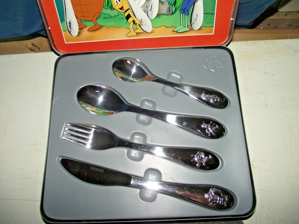 Kinderbesteck Biene Maja in Geschenkverpackung 4 - teilig / Monogram / Neuwertig - Bild 2 von 4