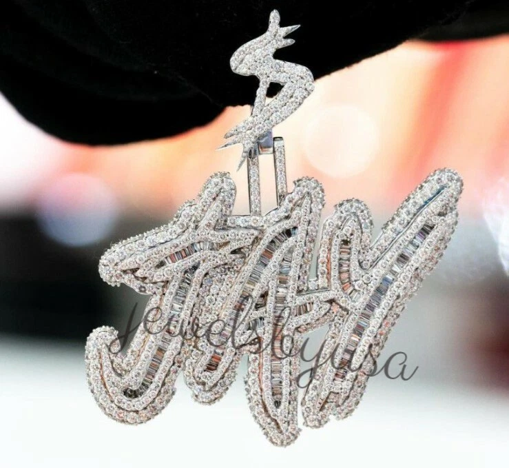 Baguette custom pendant deals