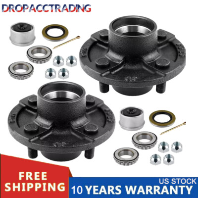 2pcs Trailer Idler Hub 4 on 4 for 2000 lbs Axle 4x4.0 4 Lug Trailer Hub Kit E11