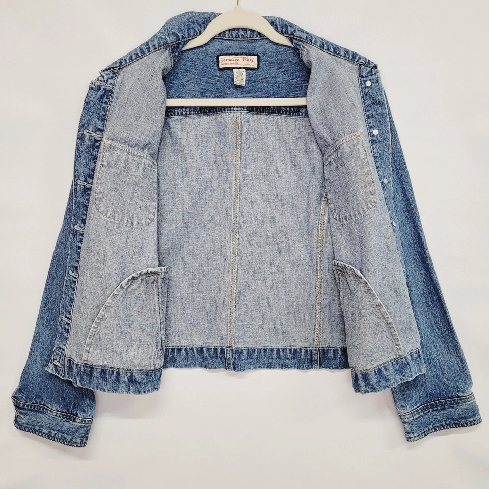 Chaqueta vaquera de colección Jamaica Bay para mujer talla L azul denim años 90 Y2K Western Country Foto 3 de 4