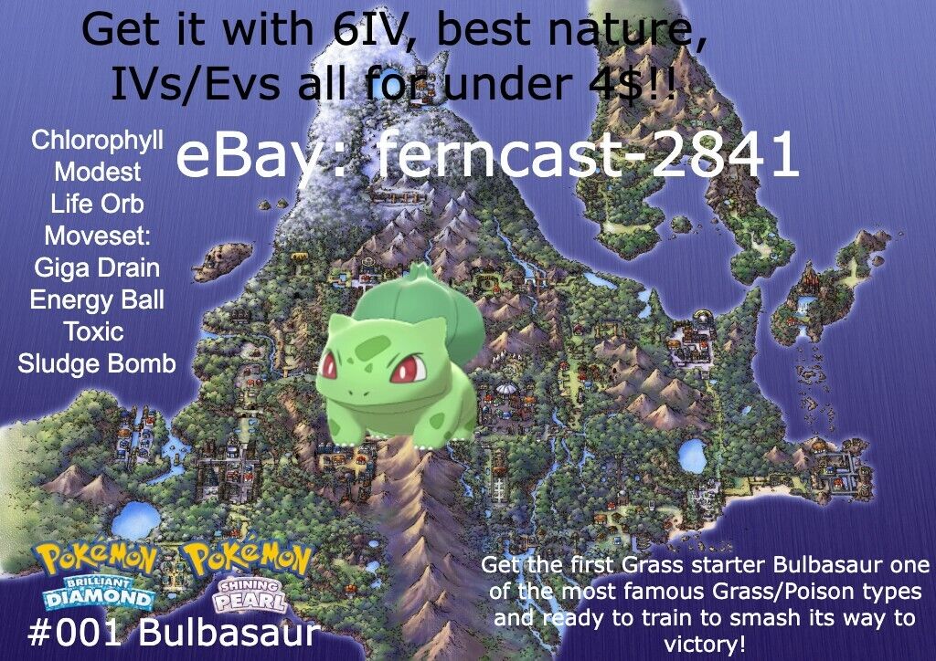 Shiny/non-shiny Bulbasaur/venusaur 6IV Brilliant 